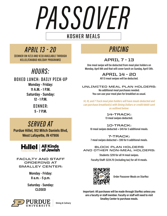 Passover kosher meal